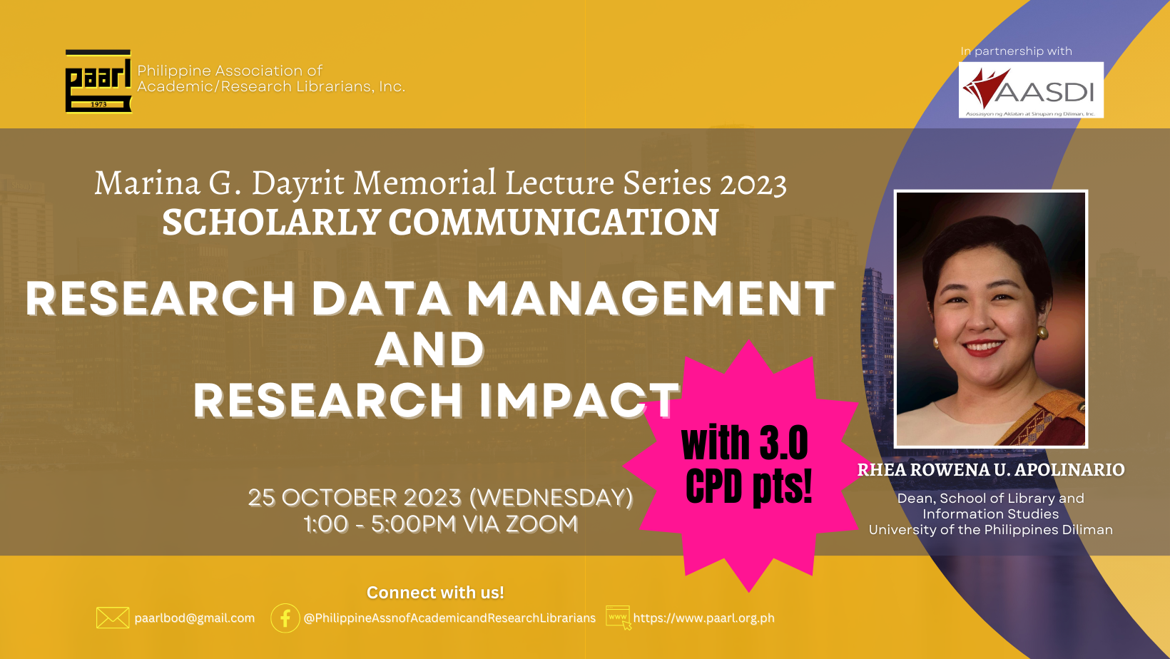 2023 Marina G. Dayrit Memorial Lecture Series 4 & 5